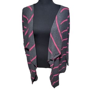 American Eagle Open Front Cardigan Gray/Pink sz L